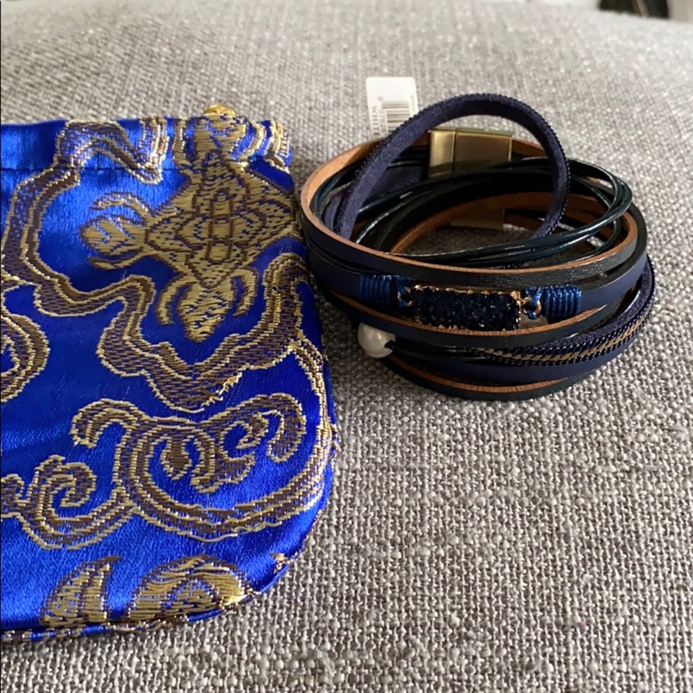 Kalifano wrap bracelet navy leather. NWT. - Picture 4 of 4